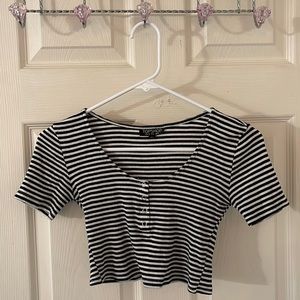 Top shop striped top, black and white